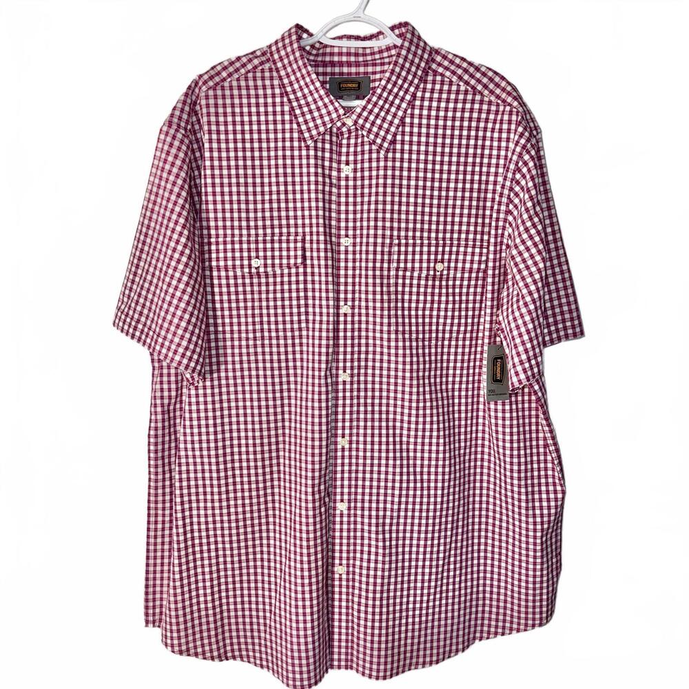 The Foundry Supply Co. Men's Casual Short Sleeve Checkered Shirt 2XL